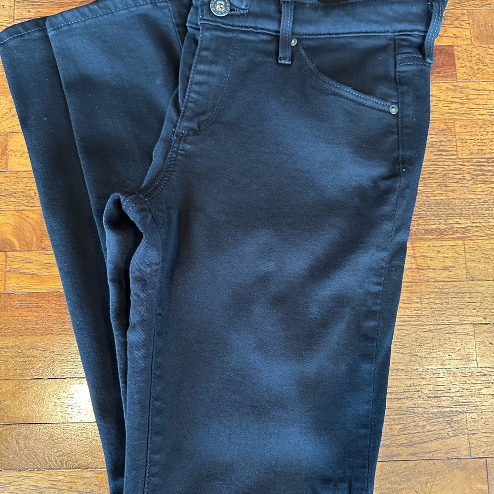 AG Adriano Goldschmied The Stilt Cigarette Leg Denim Jeans- Size 27R Black-Women